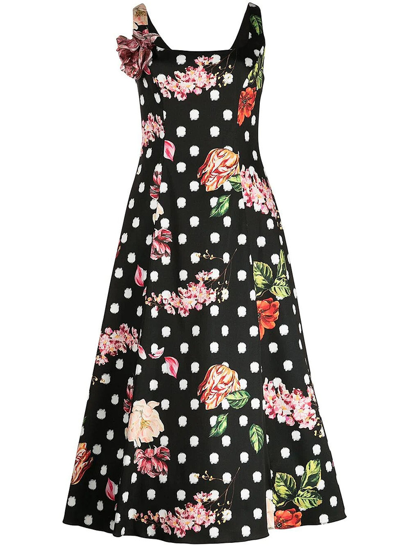 Marchesa FLORAL PRINT MIDI DRESS outlook