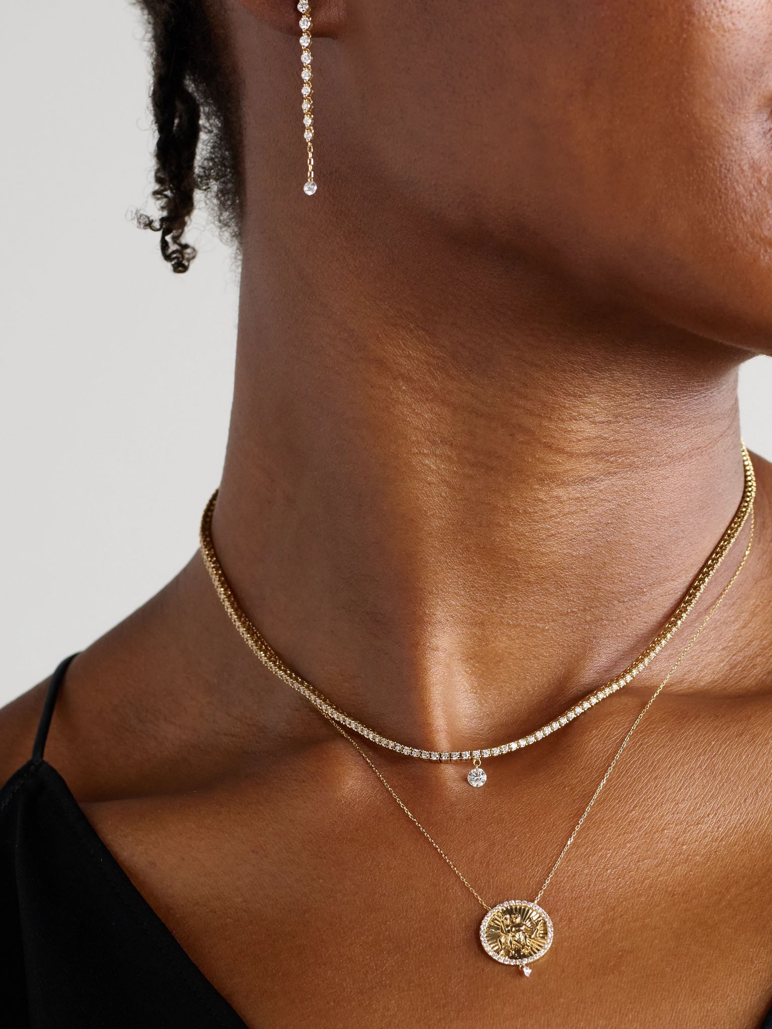 18-karat gold diamond necklace Gold - 5