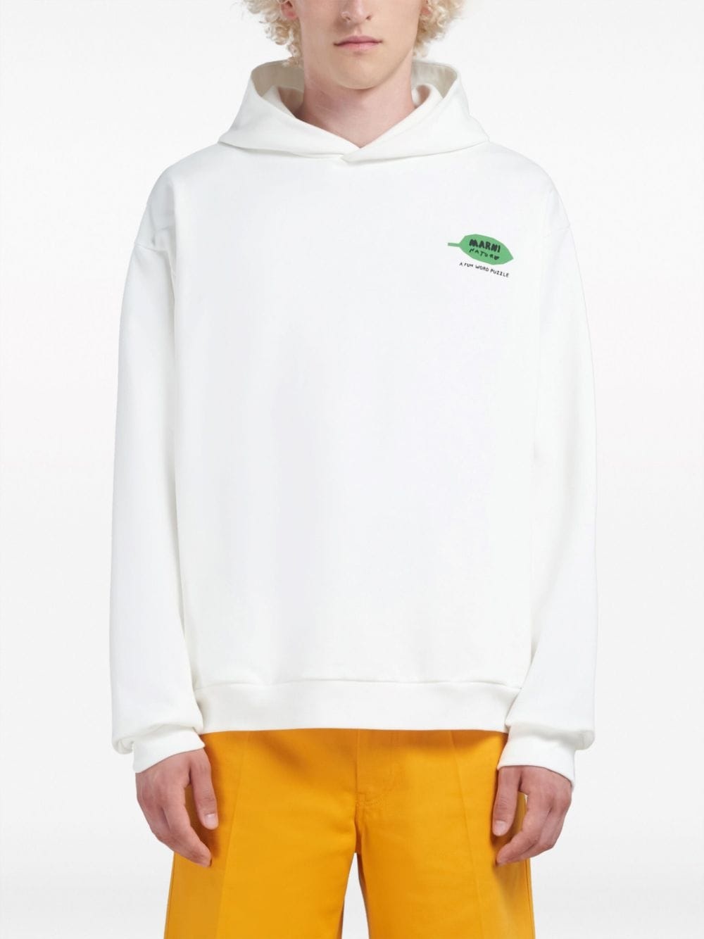 logo-print cotton hoodie - 3