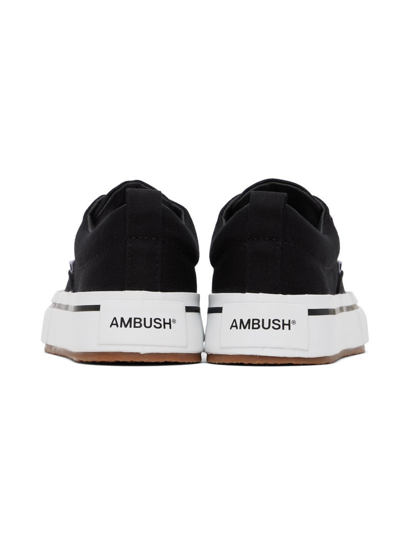 Black Vulcanized Lace Up Sneakers 2