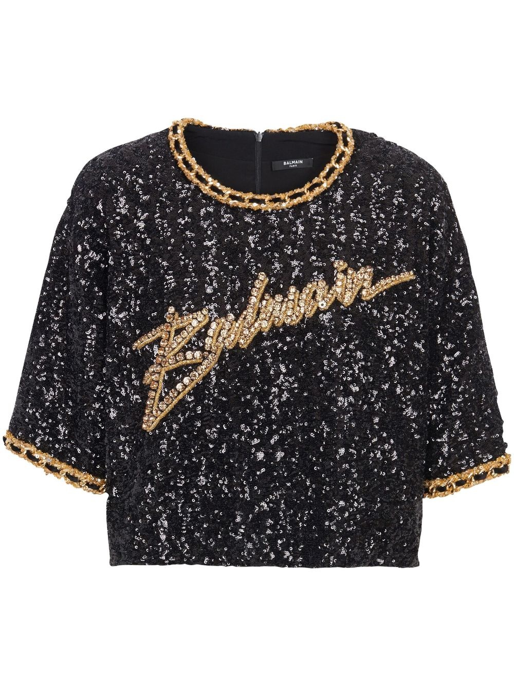 logo-embroidery sequin top - 1