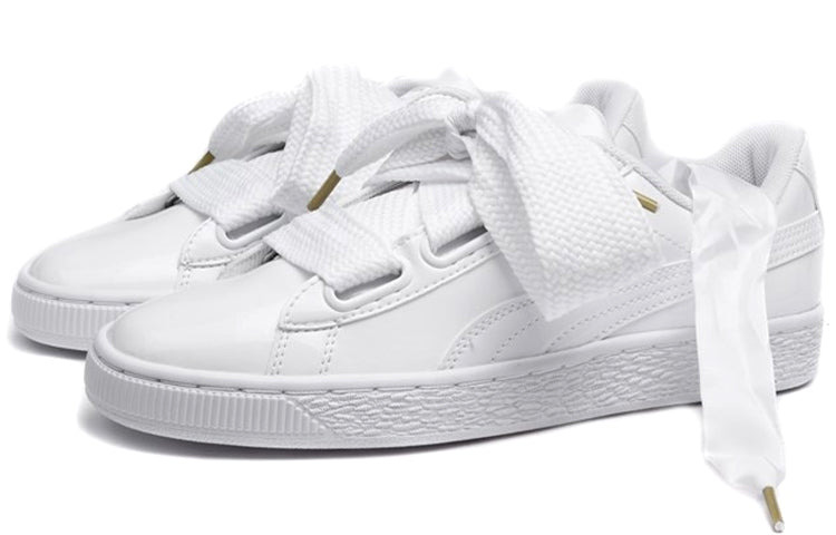 (WMNS) PUMA Basket Heart Patent 'White' 363073-02 - 2