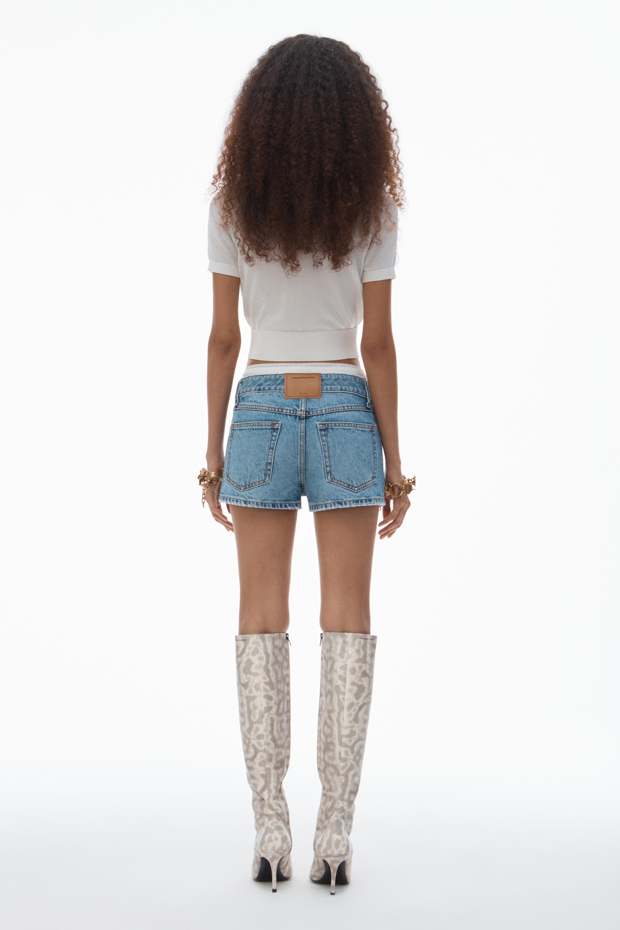 【Alexander Wang】Denim shorts with crystals p25_alexander-wang_p25-