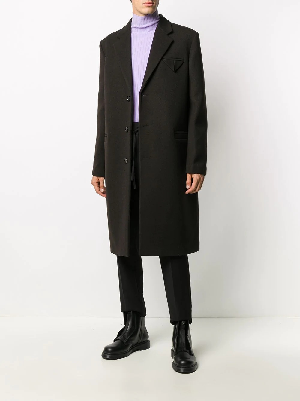 single-breasted wool coat - 2