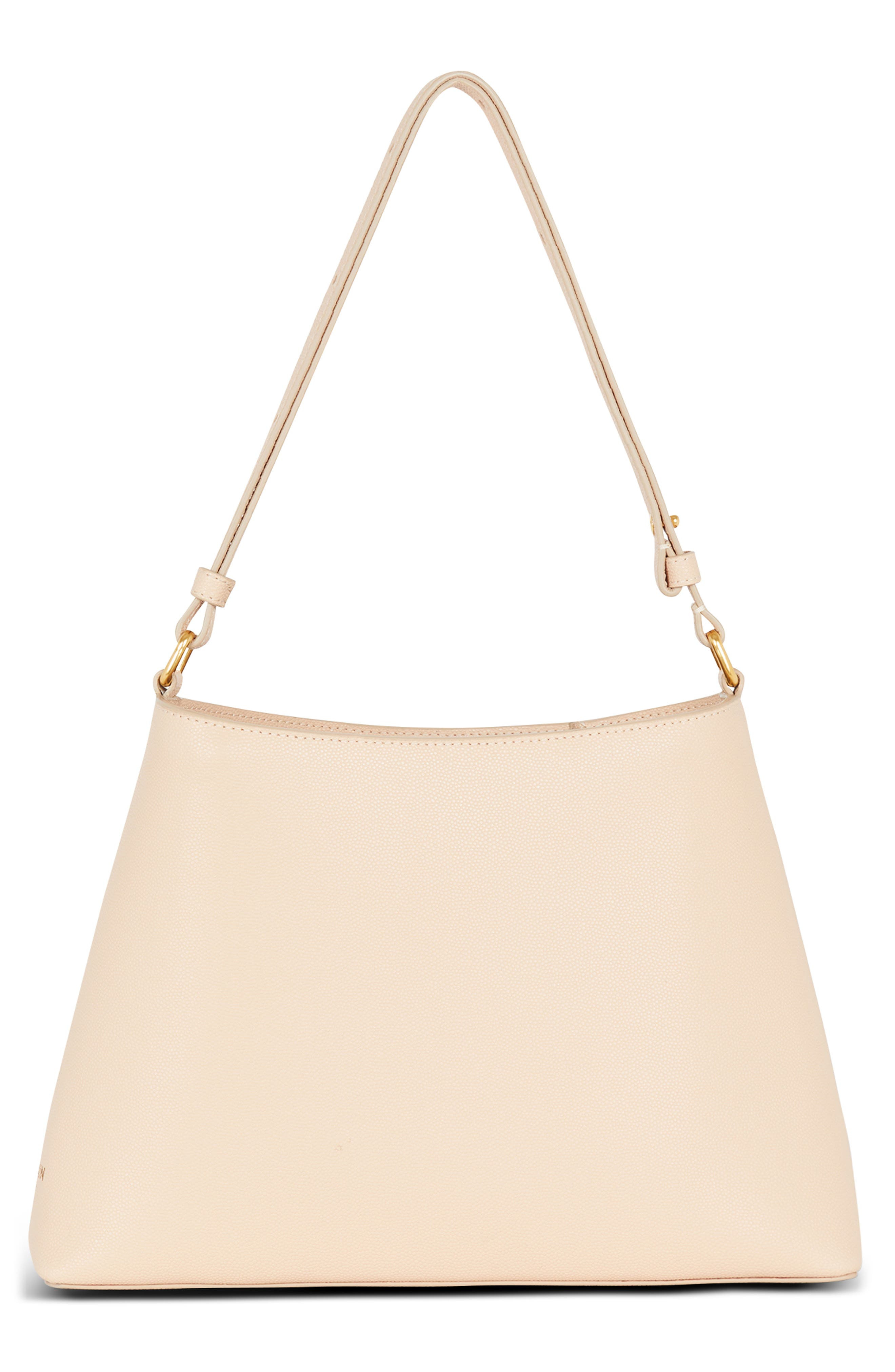 Balmain Emblem Crest Button Leather Shoulder Bag in 0Dx Nude/Pink at Nordstrom - 2