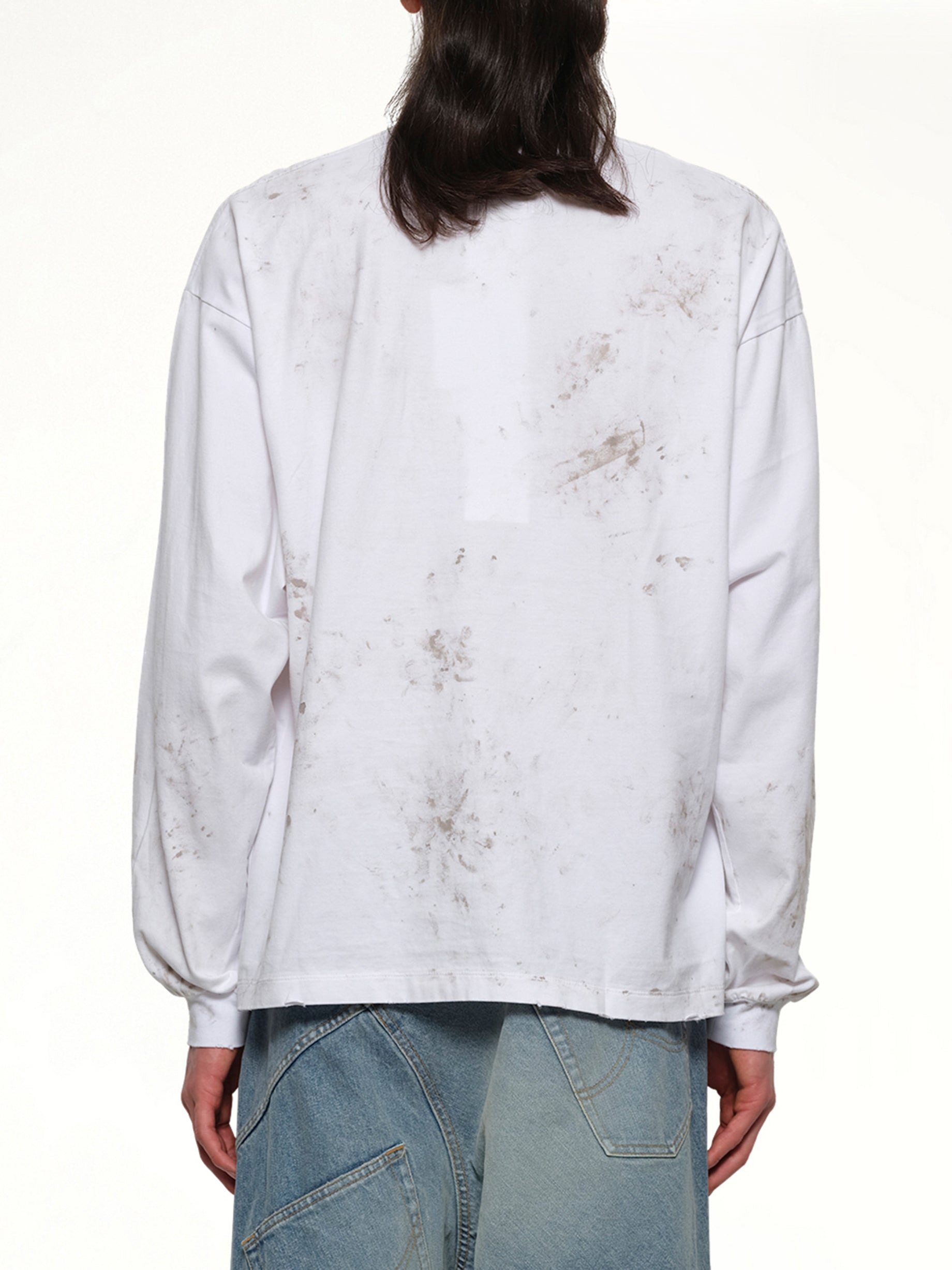 Long Sleeve T-Shirt With Villain Bear in White - 5