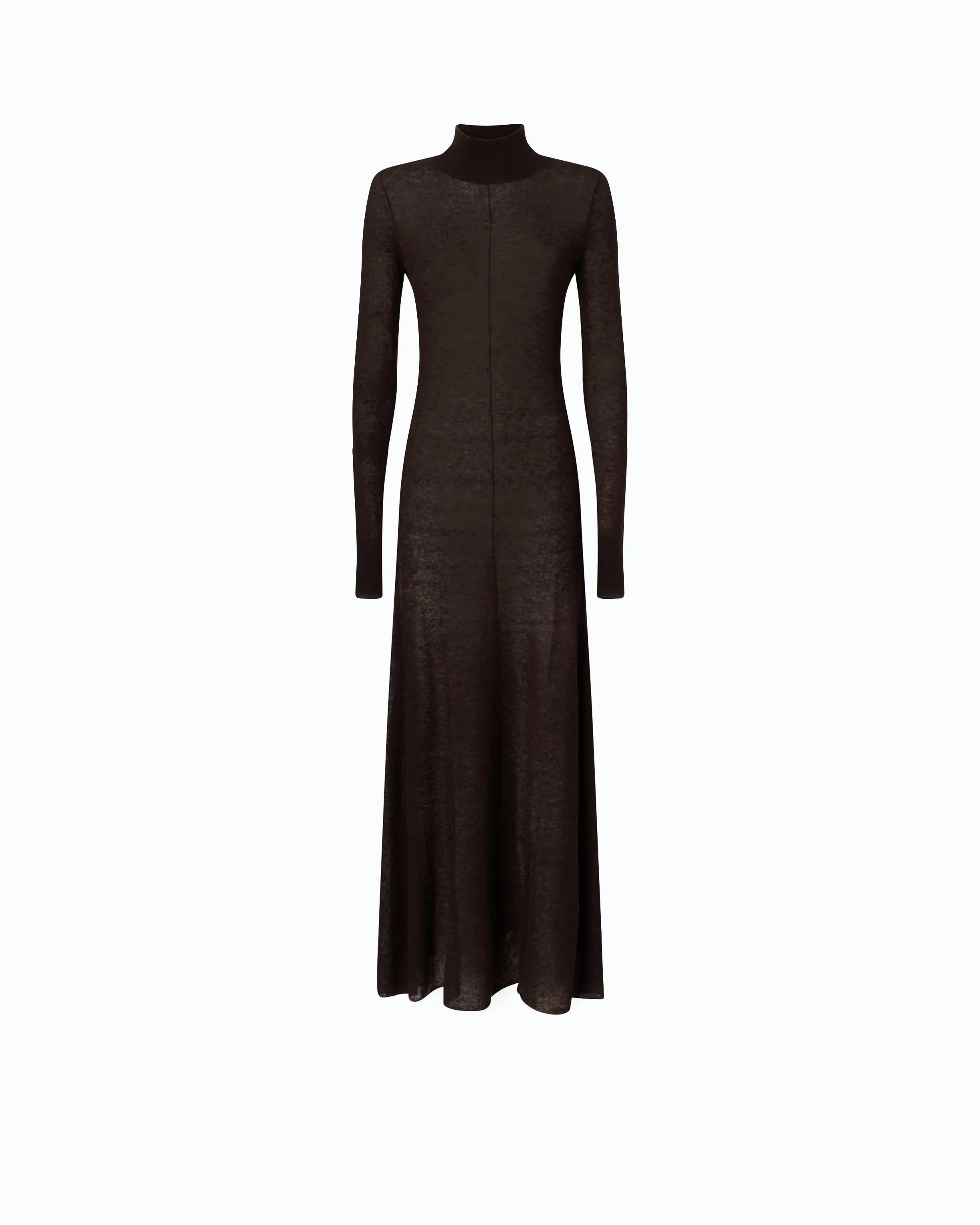 LONG TURTLENECK DRESS IN MERINO WOOL AND ALPACA - 1