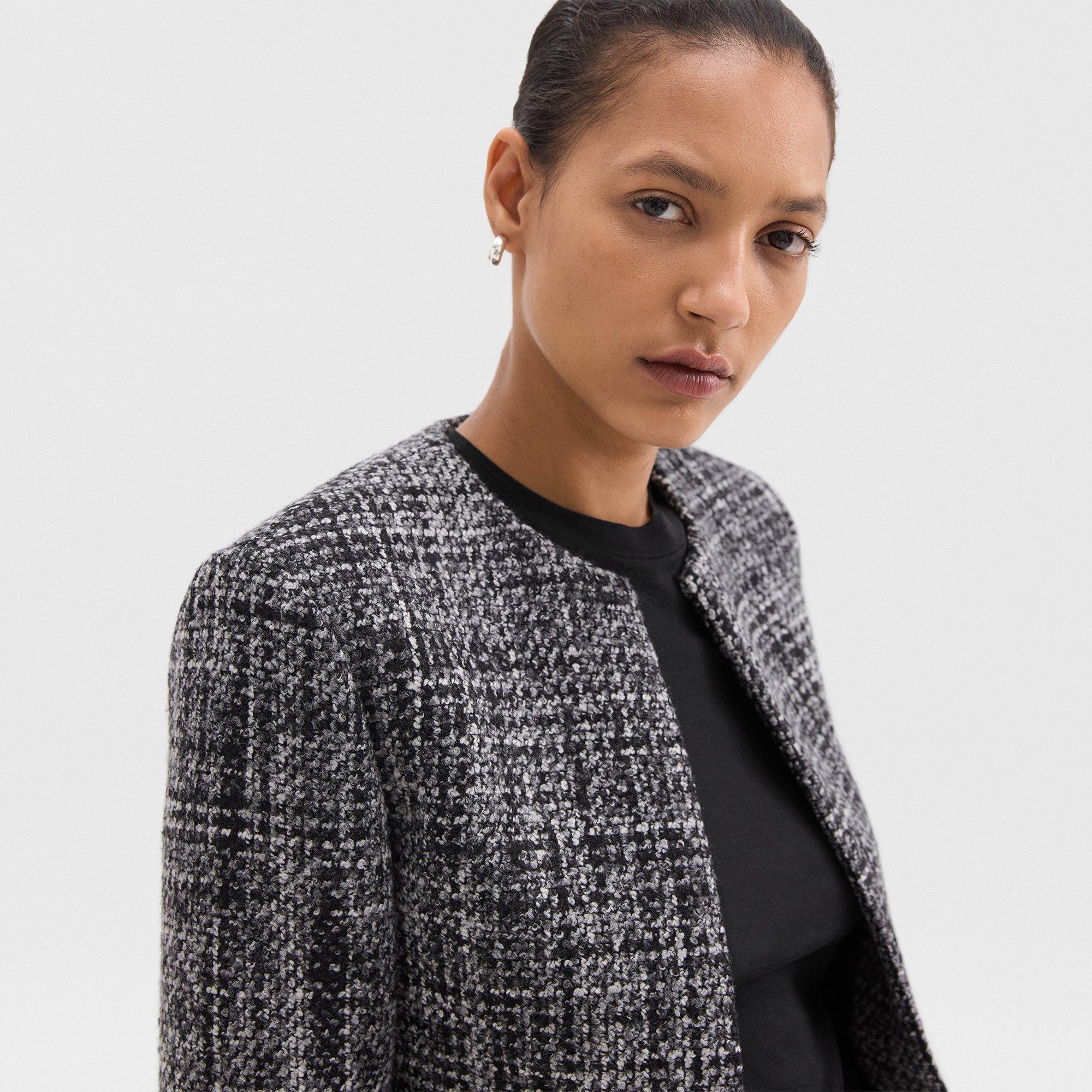 Cropped Jacket in Mélange Tweed - 5