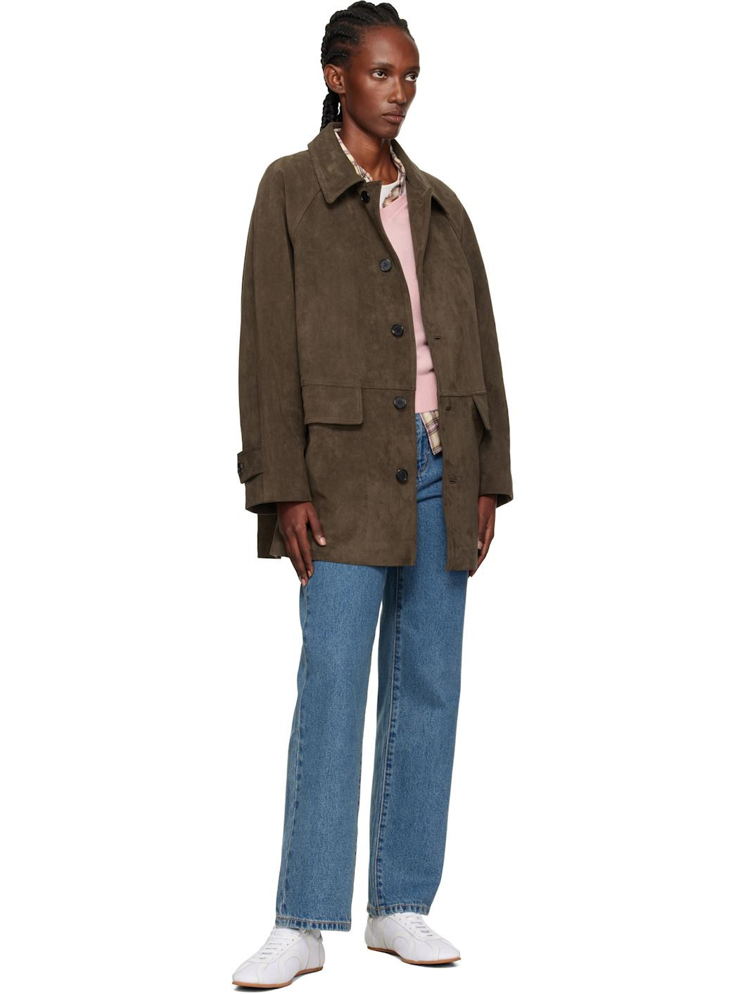 Brown Lily Faux-Suede Half Jacket - 4