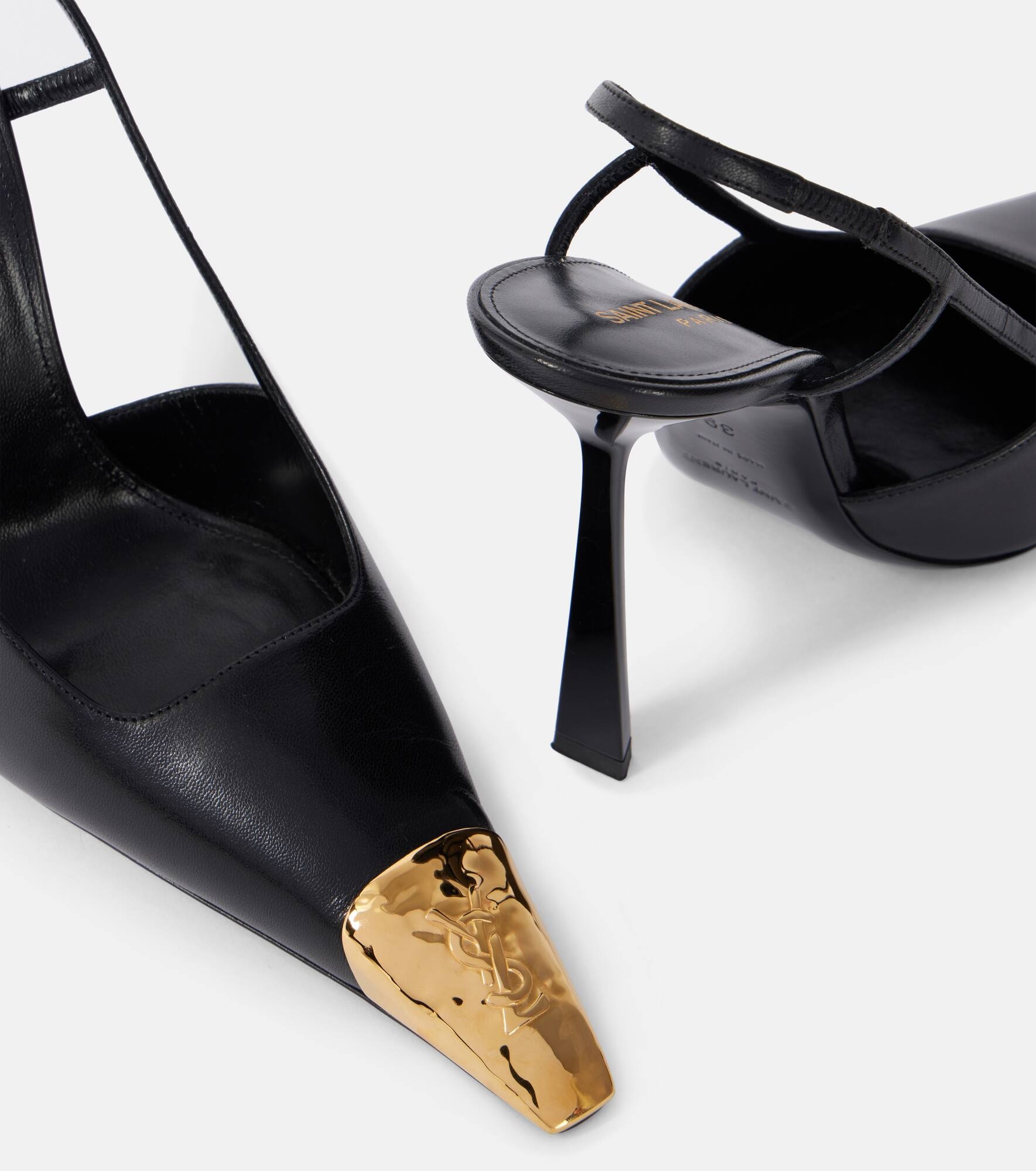 Jeanne 110 leather slingback pumps - 5