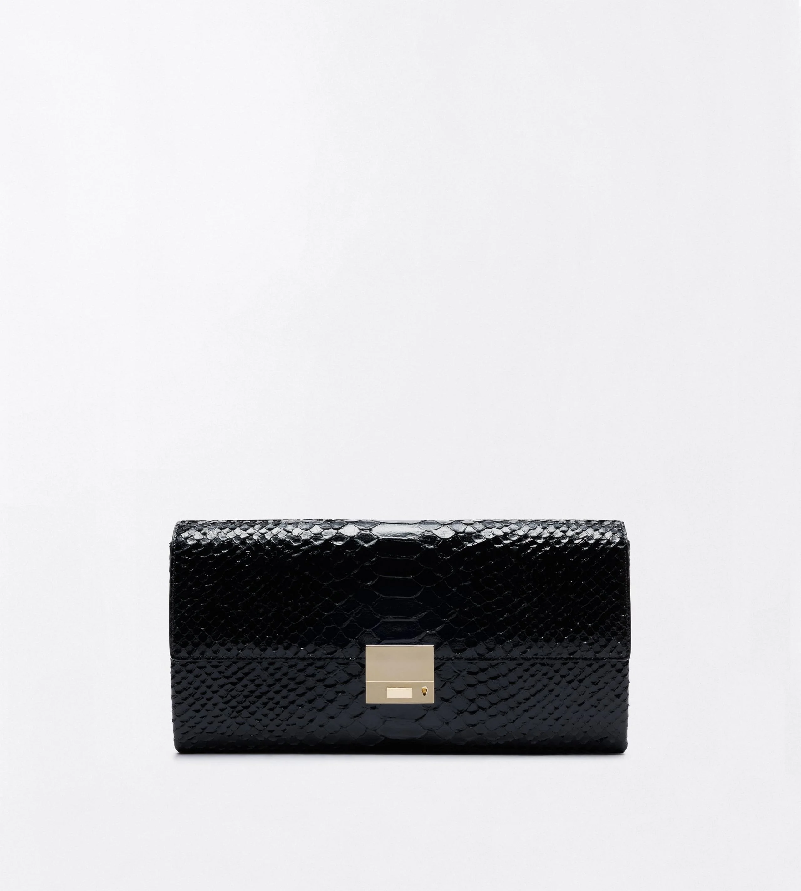 SEMI SHINY PRINTED PYTHON JEAN CLUTCH - 1