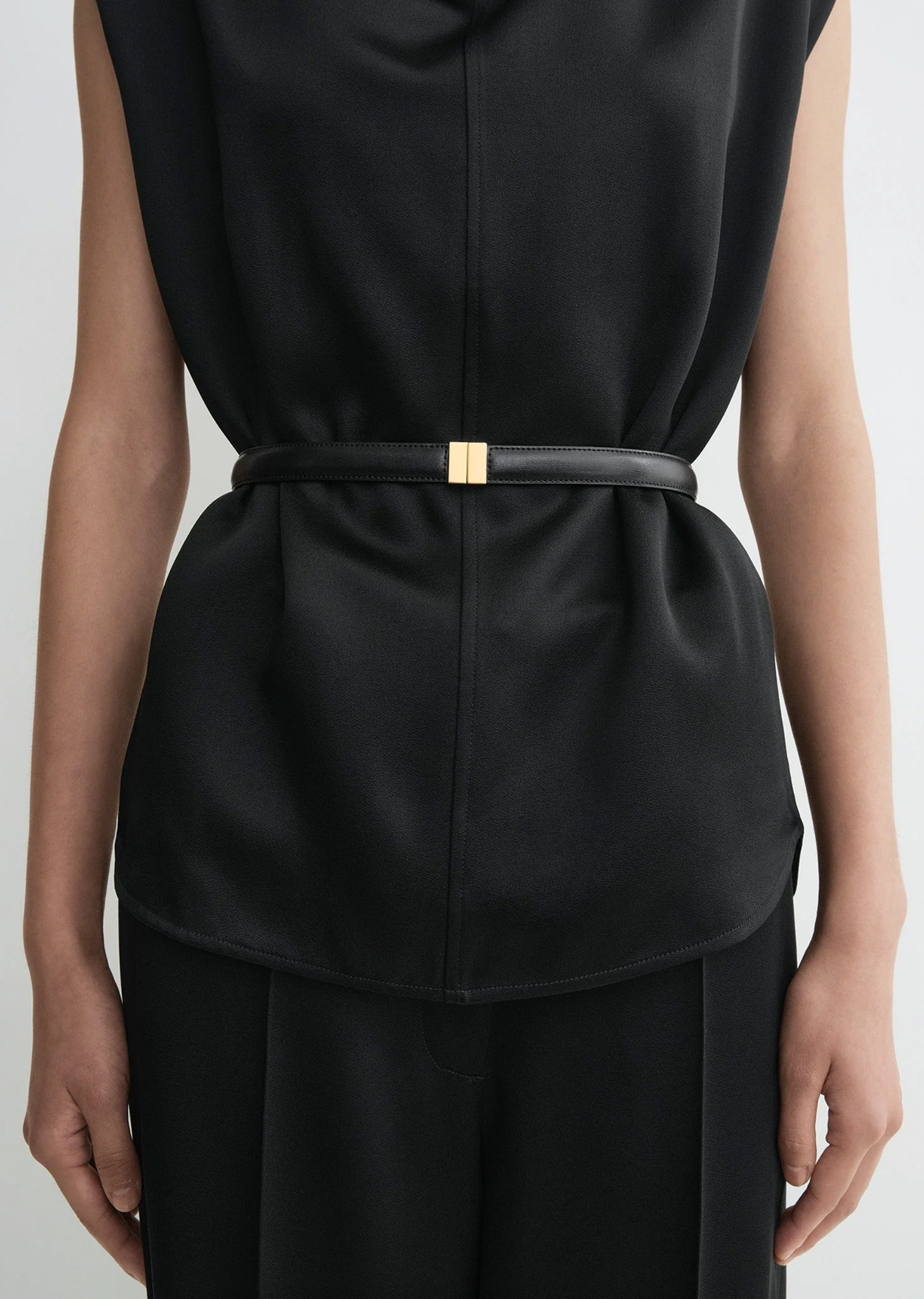 Slide Clasp Leather Belt - 3