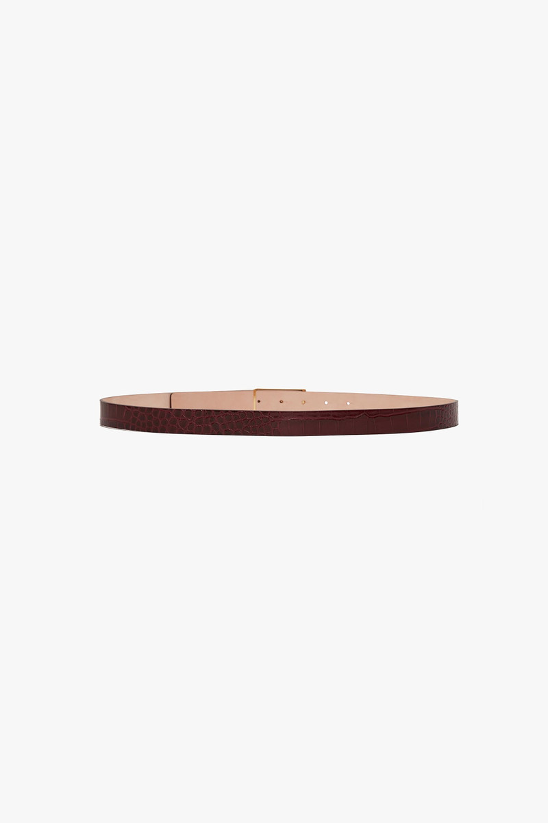 Dorian Belt In Dark Brown Croc Embossed Leather 3