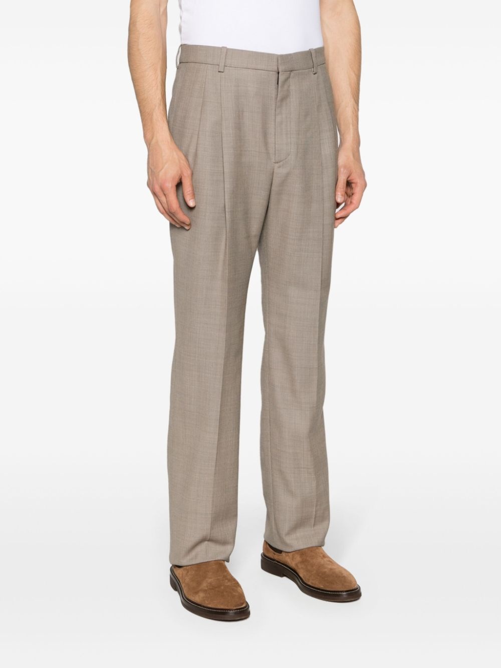 pleated wool tailored trousers - 3