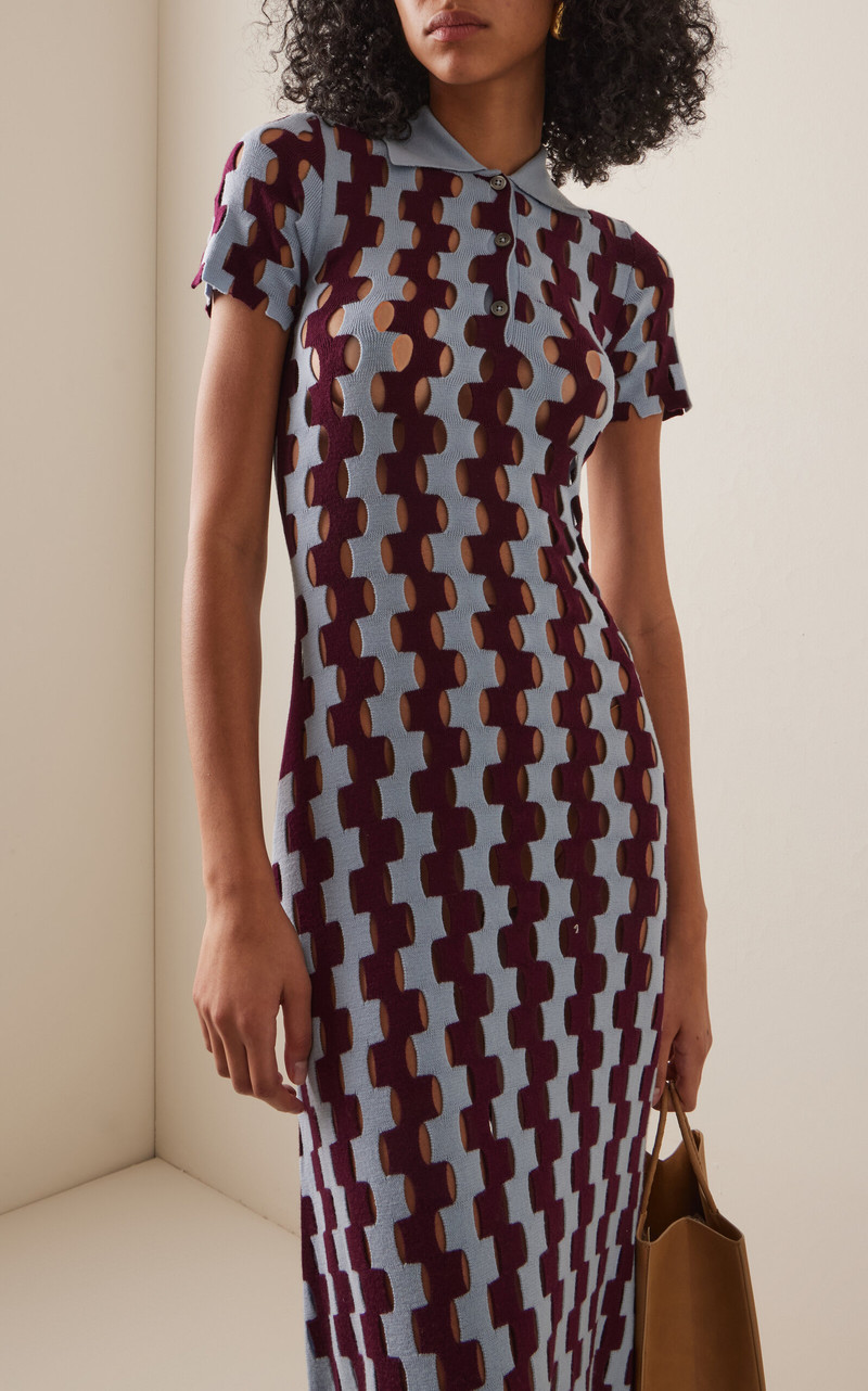 ZANKOV Exclusive Margerite Merino Wool Dress burgundy outlook