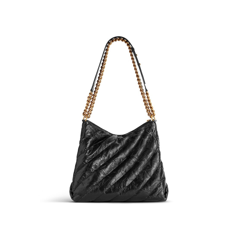 Women's Crush Medium Hobo Bag Quilted  in Black 6
