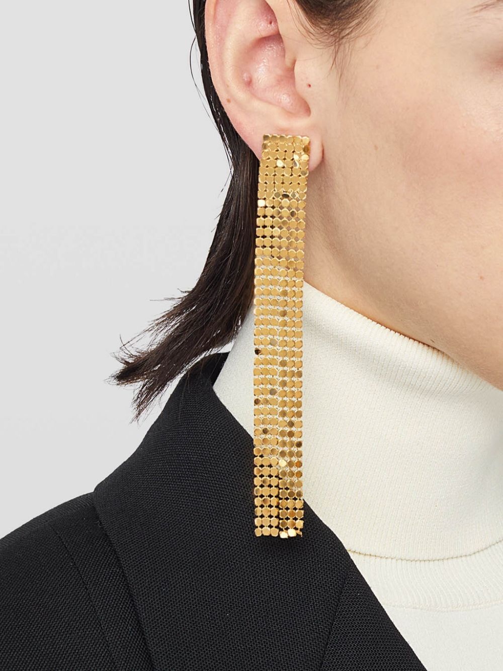 mesh-design clip-on earrings - 4