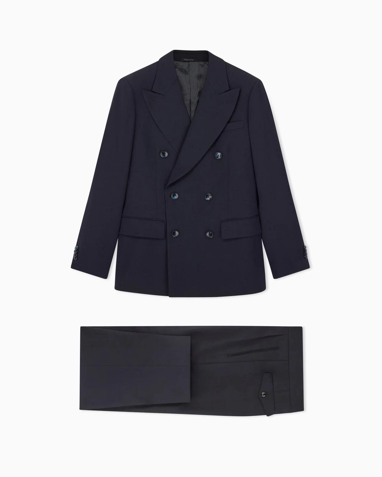 ROYAL LINE DOUBLE-BREASTED SUIT IN CANNETÉ WOOL CRÊPE - 1