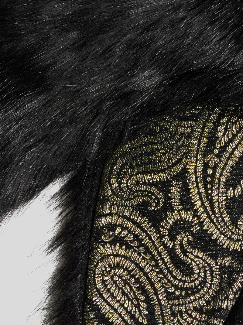 IMITATION-FUR COLLAR WITH METALLIC PAISLEY MOTIF 3