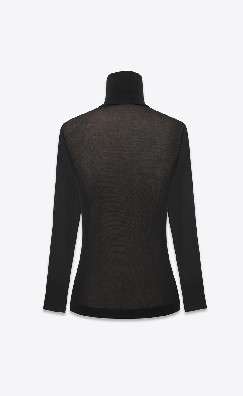 SAINT LAURENT turtleneck top in knit outlook