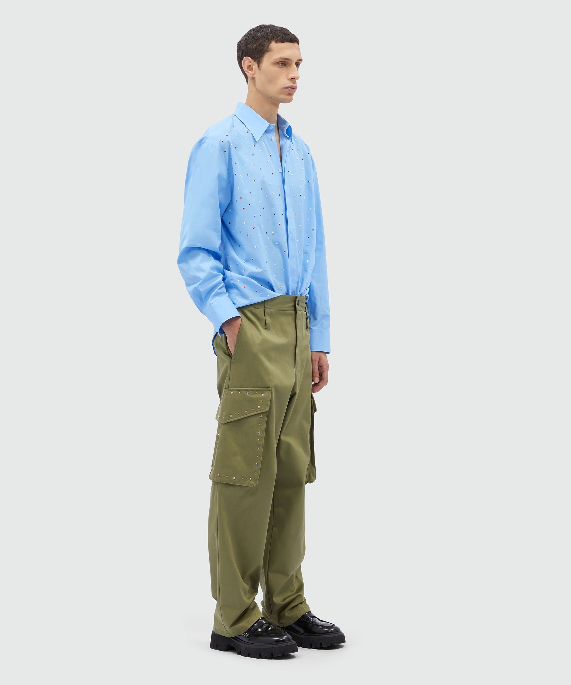 Organic cotton shirt with multicolor studs - 4