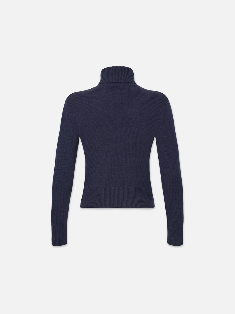 FRAME Cashmere Turtleneck Sweater in Navy outlook