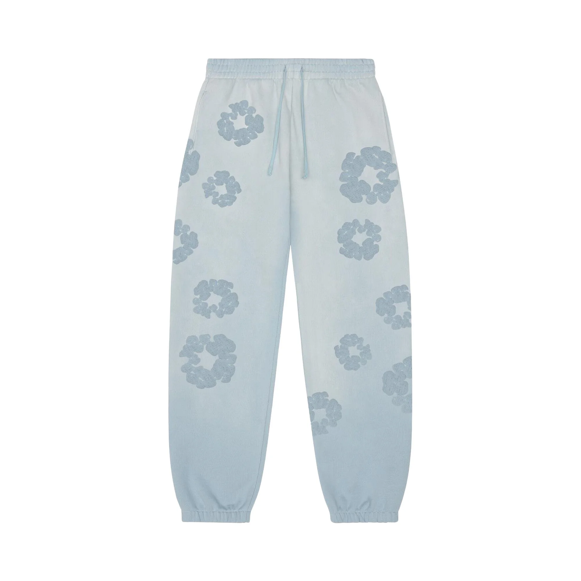 Denim Tears Faded Mono Cotton Wreath Sweatpants 'Light Blue' - 1