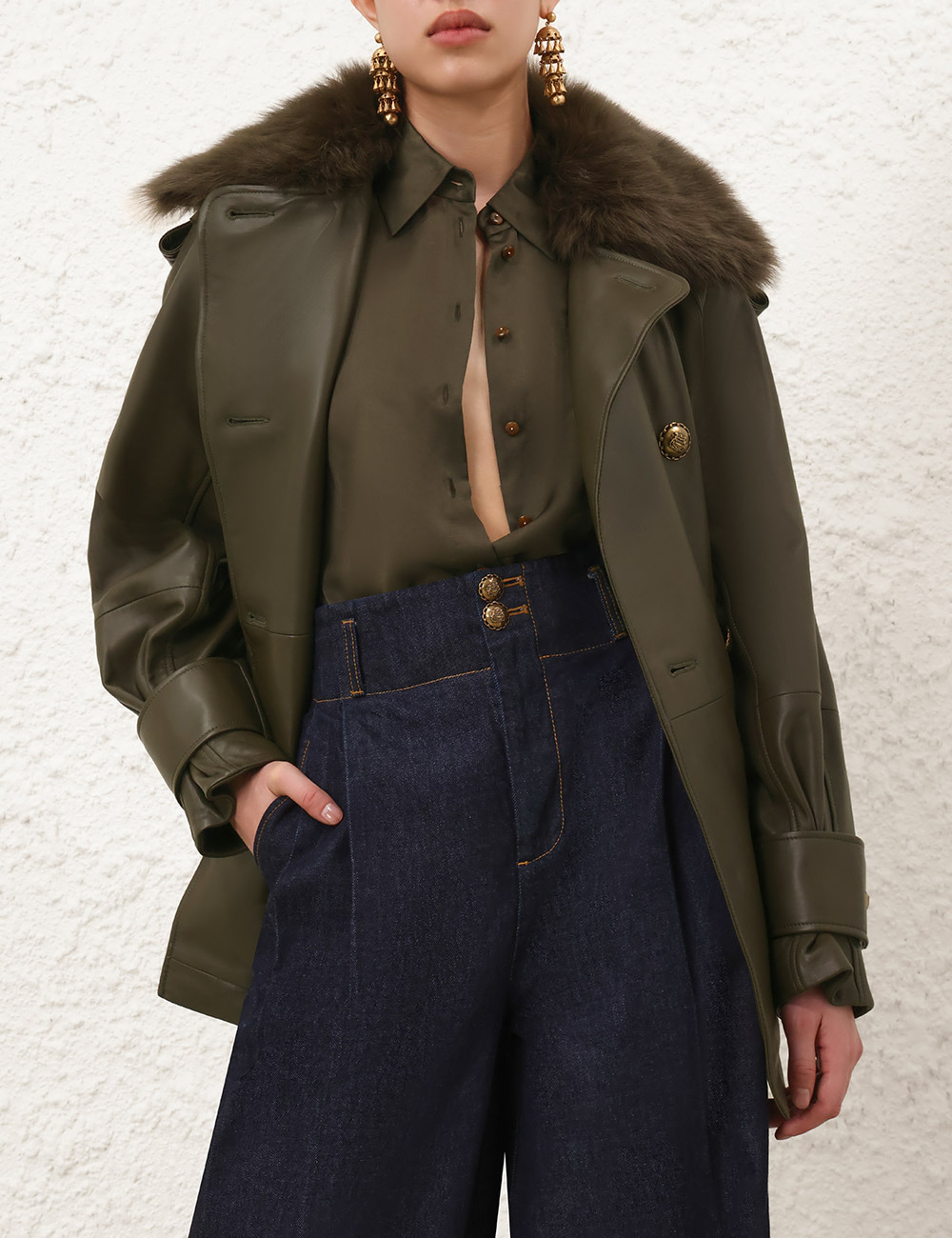 HYPNOTIC LEATHER SHORT TRENCH - 2