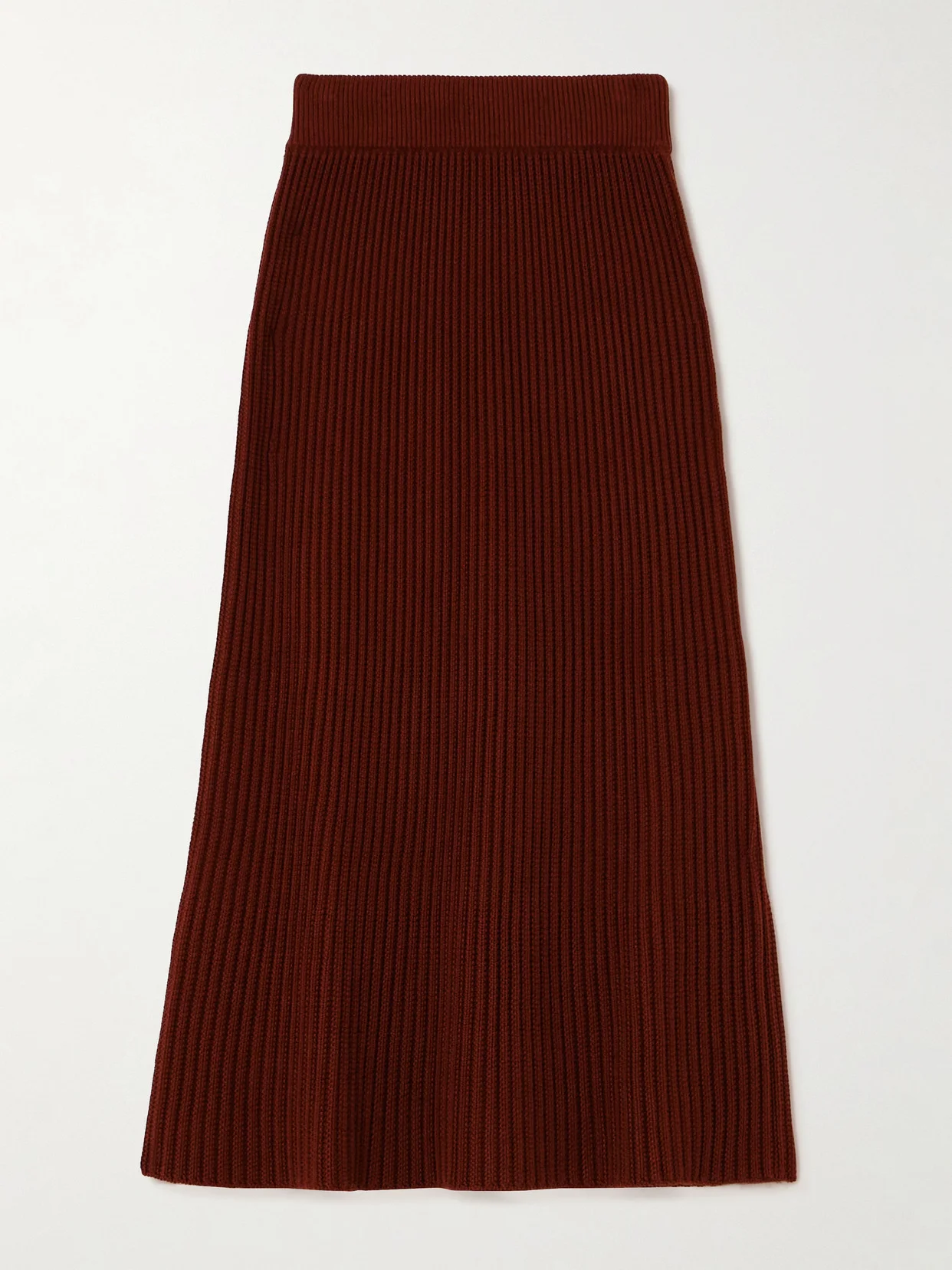 Ikeda Ribbed Silk And Cotton-blend Midi Skirt - 1