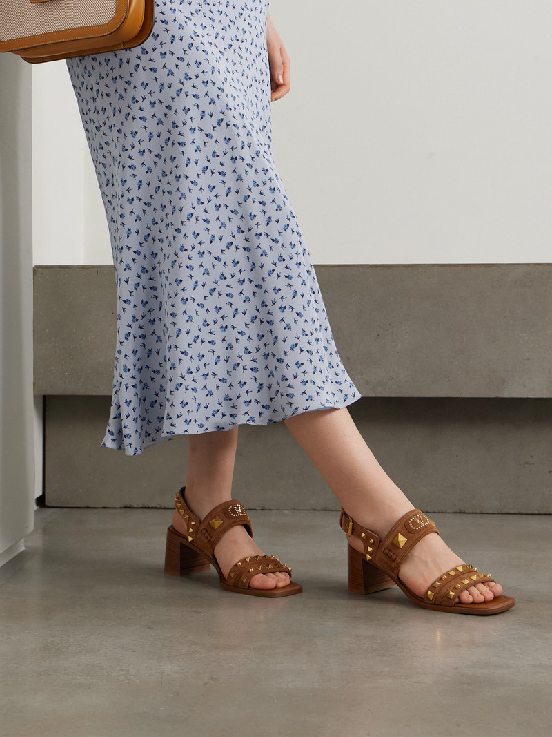 Valentino Plaster Caster 60 Studded Suede Slingback Sandals outlook
