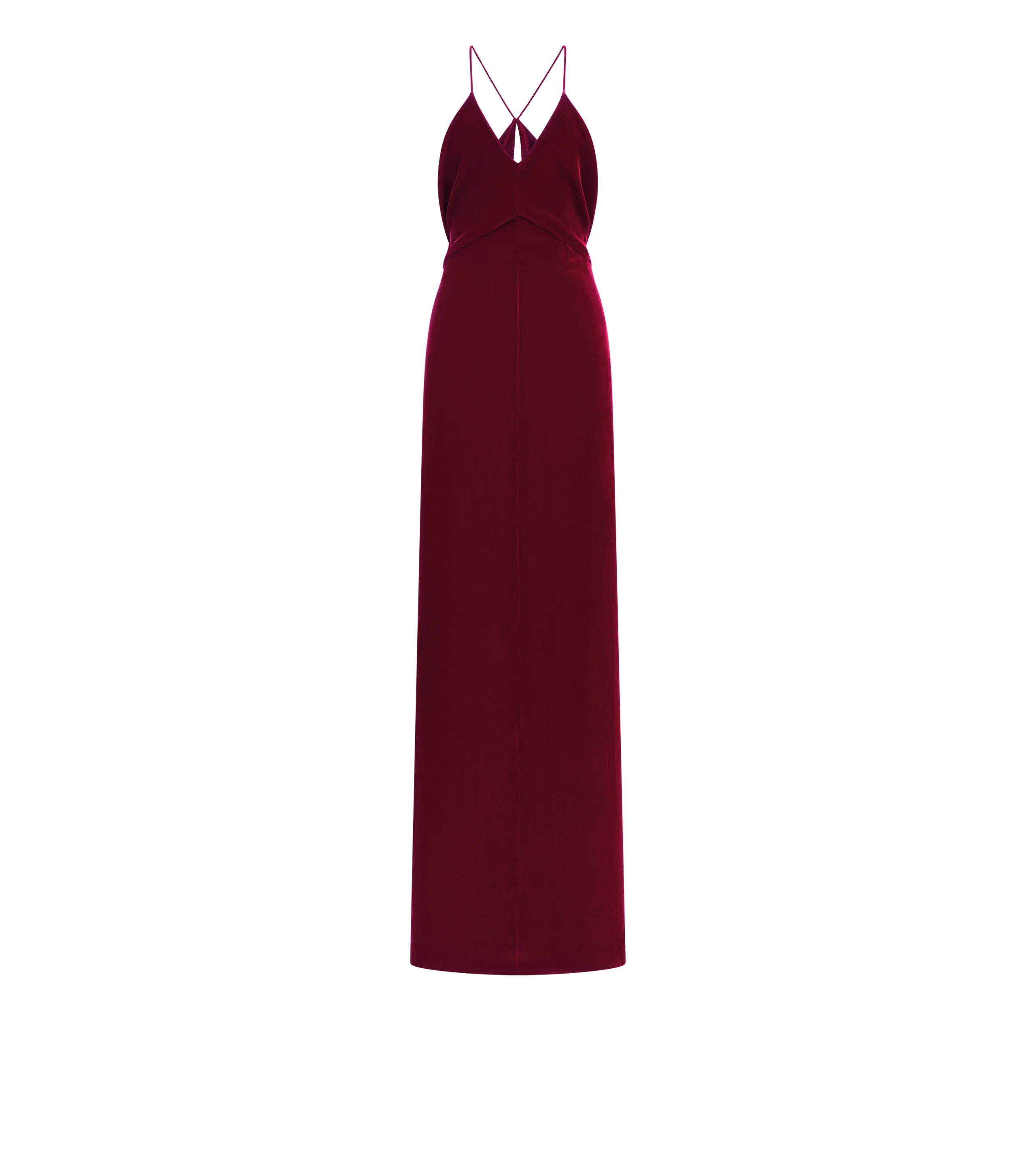 V-NECK EVENING DRESS WITH CUT OUT - 1