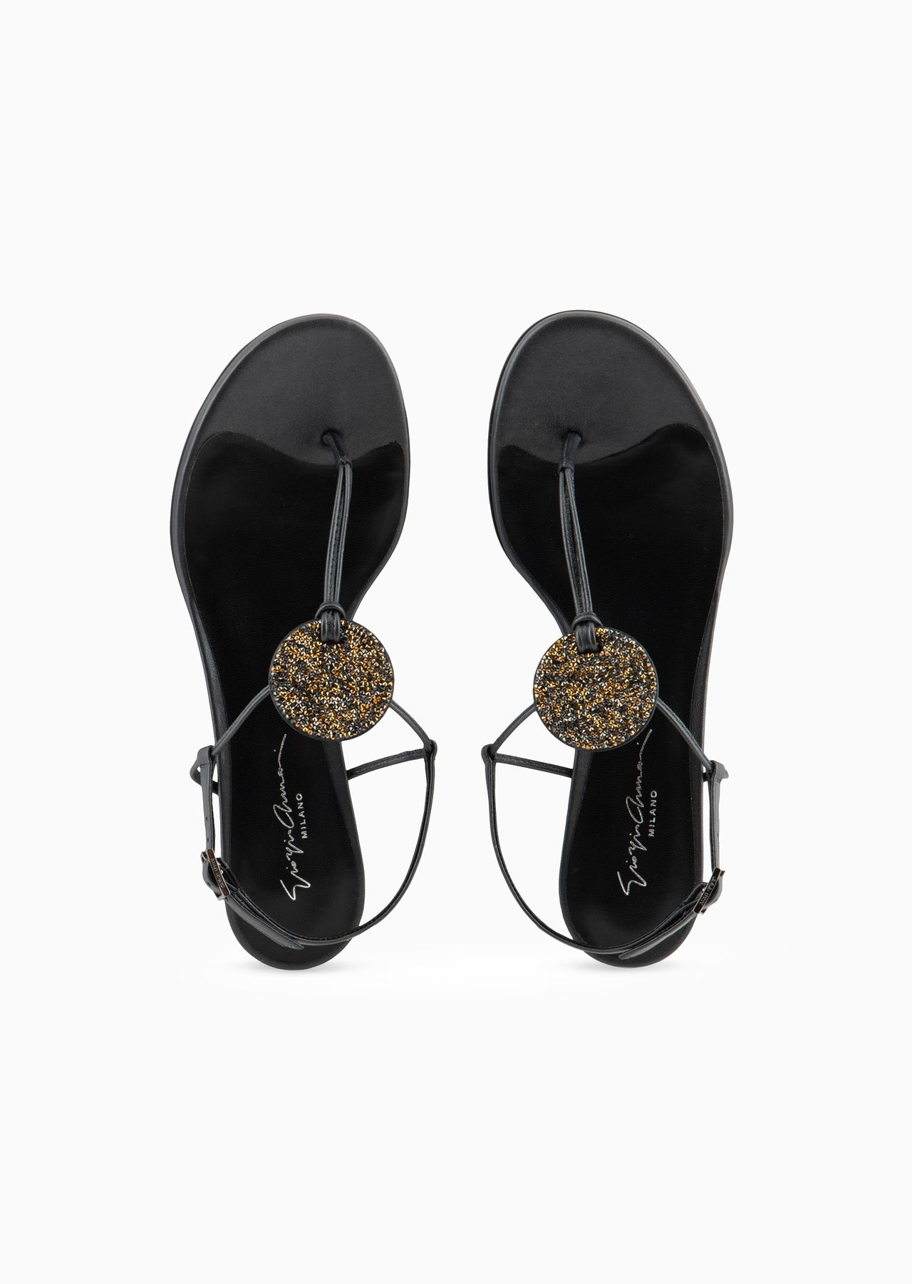 Laminated nappa-leather thong sandals with heels - 3