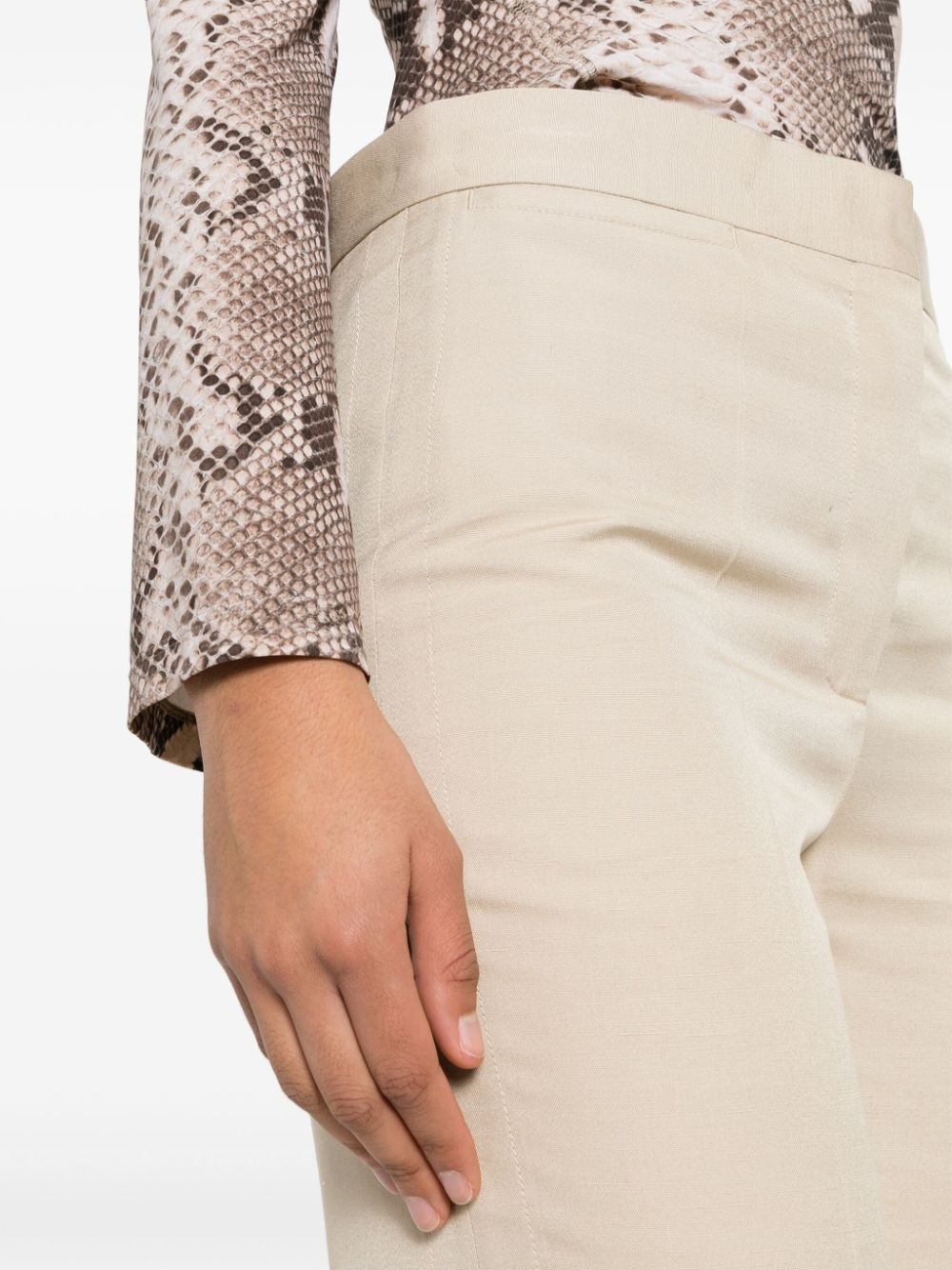 high-waisted flared trousers - 5