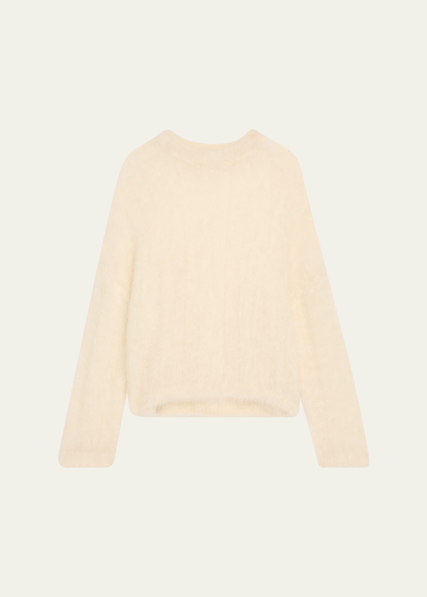 Mohair Cozy Candy Floss Knit Crewneck Sweater - 1