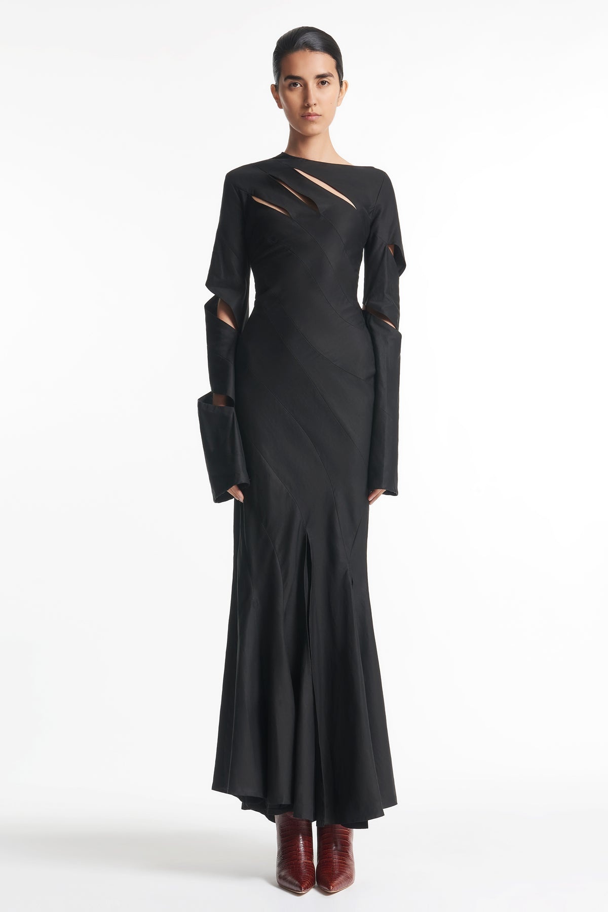 TWISTED MAXI DRESS BLACK - 1