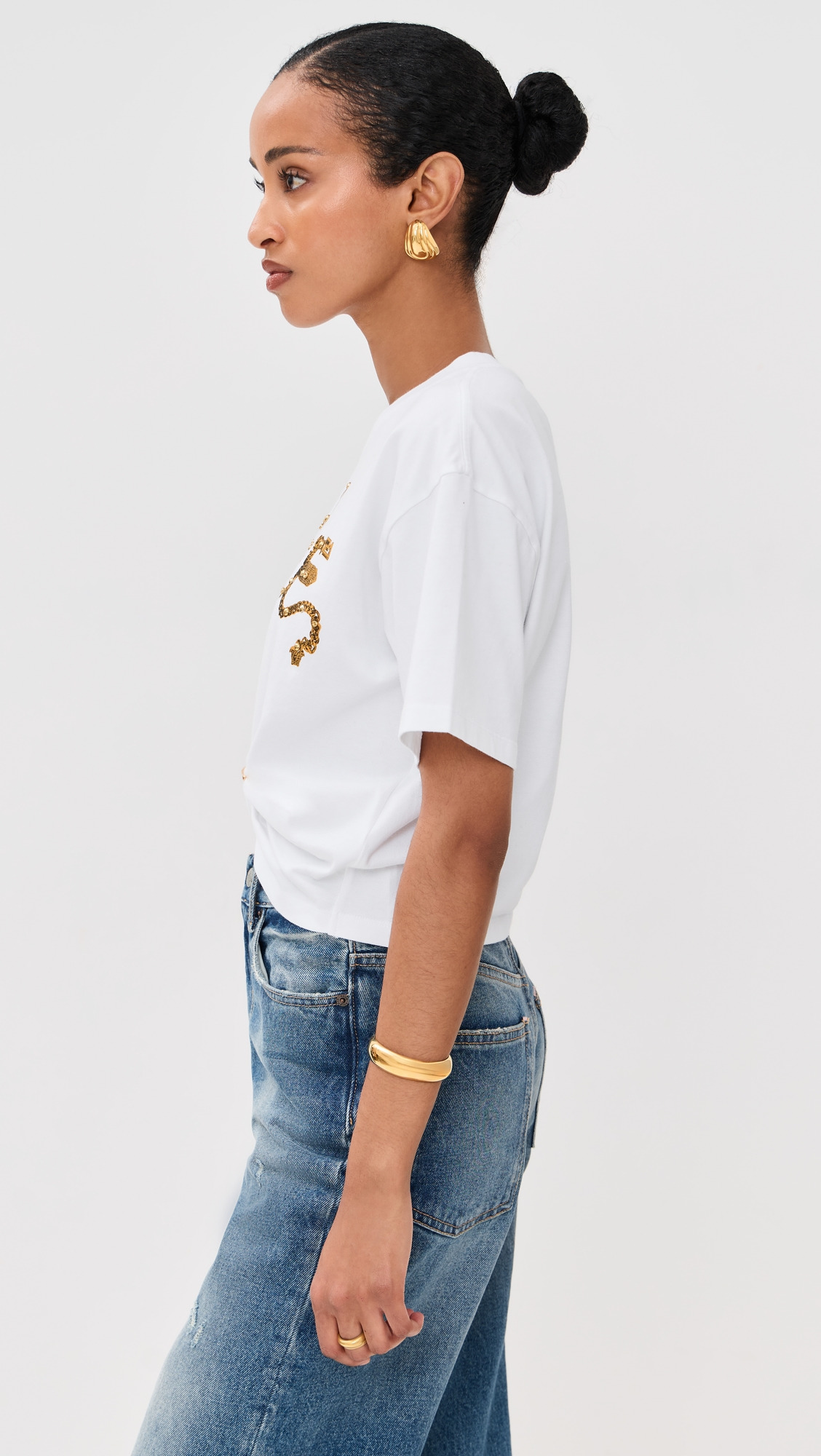 Chain Print with Studs Cotton Jersey Tee - 3