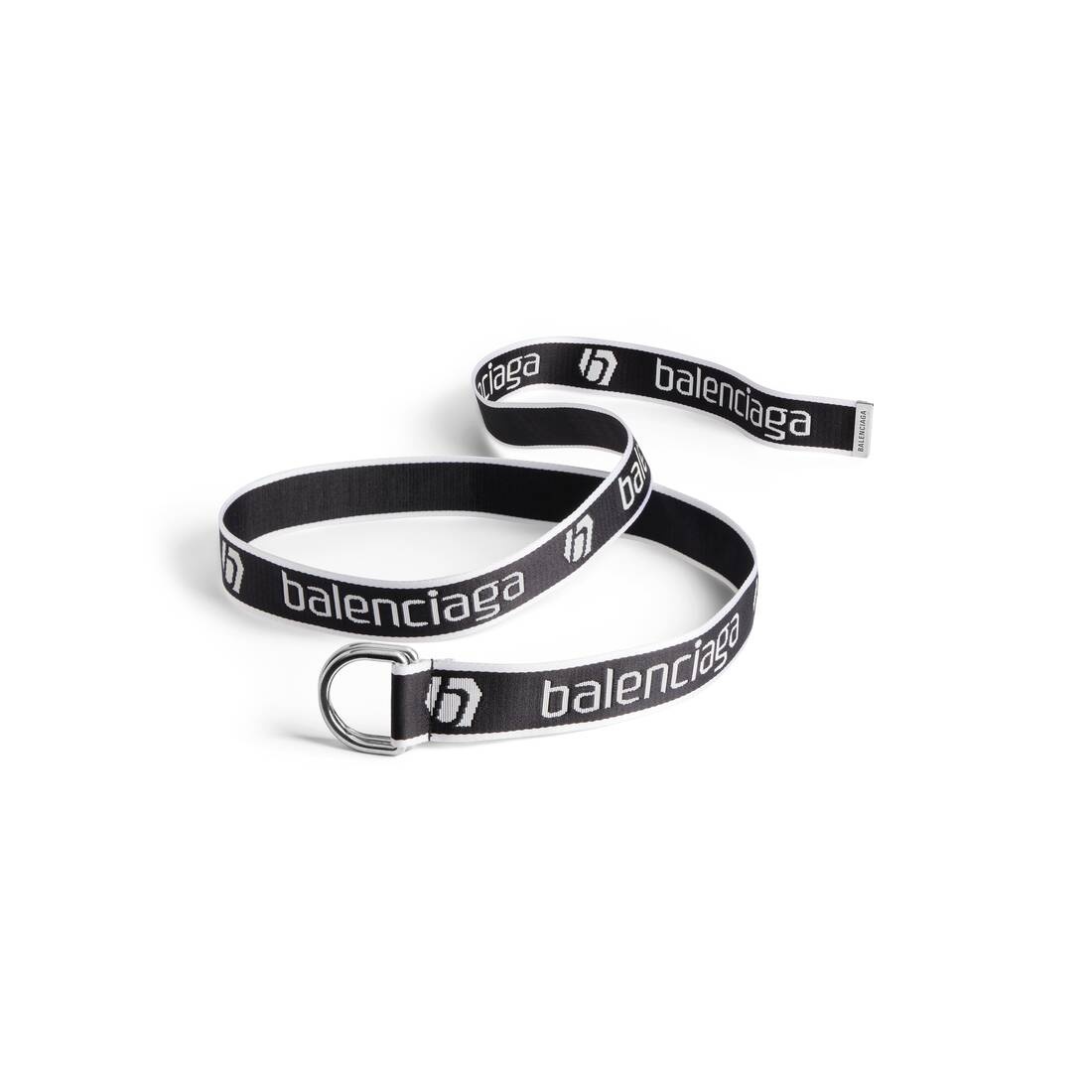 Men's D Ring Belt  in Black/white - 2