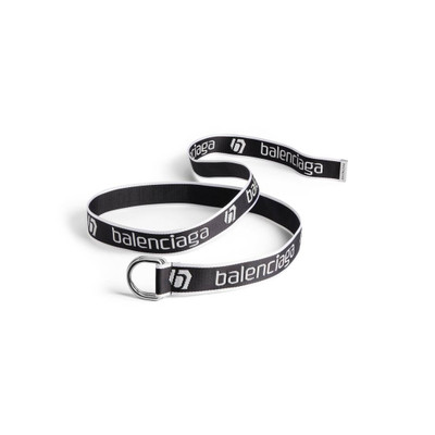 BALENCIAGA Men's D Ring Belt  in Black/white outlook