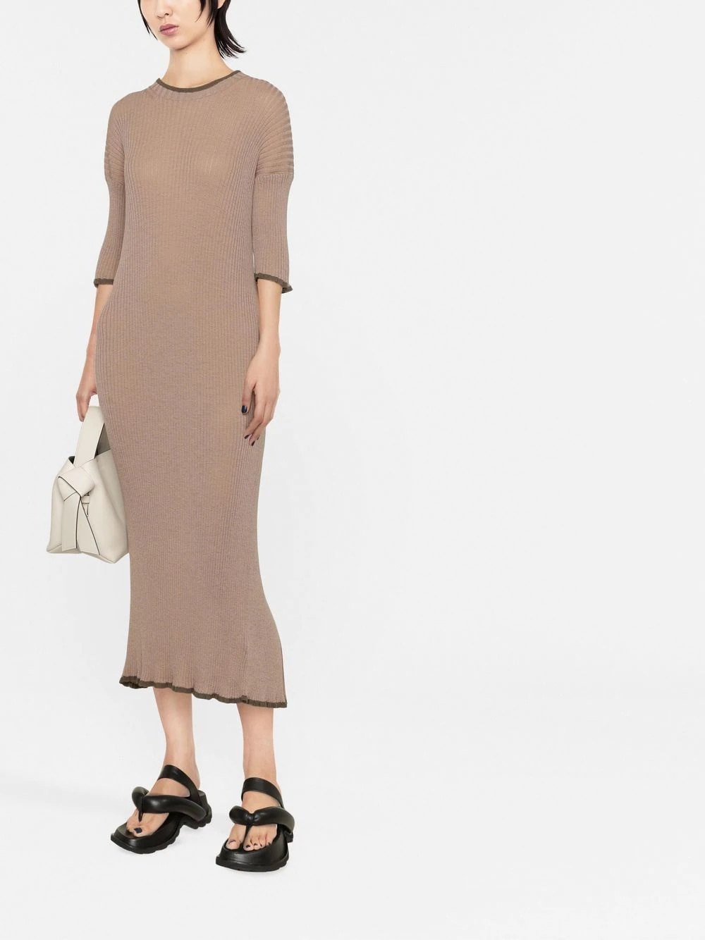 rib-knit midi dress - 2