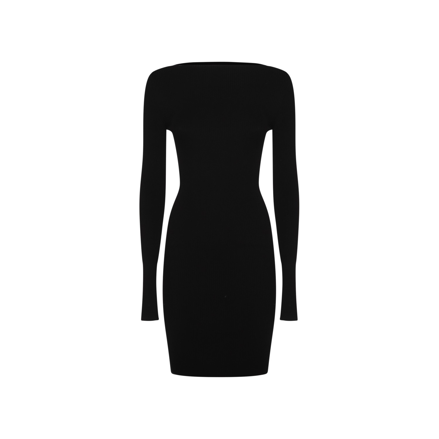 BLACK VISCOSE MINI DRESS - 1