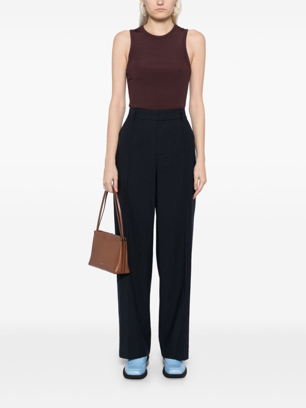 high waist wide-leg pants - 2