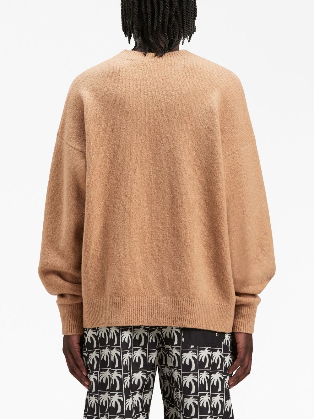 logo-embroidered wool-blend jumper - 5