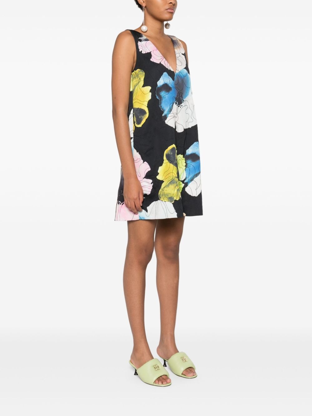 Watercolor Bloom mini dress - 3