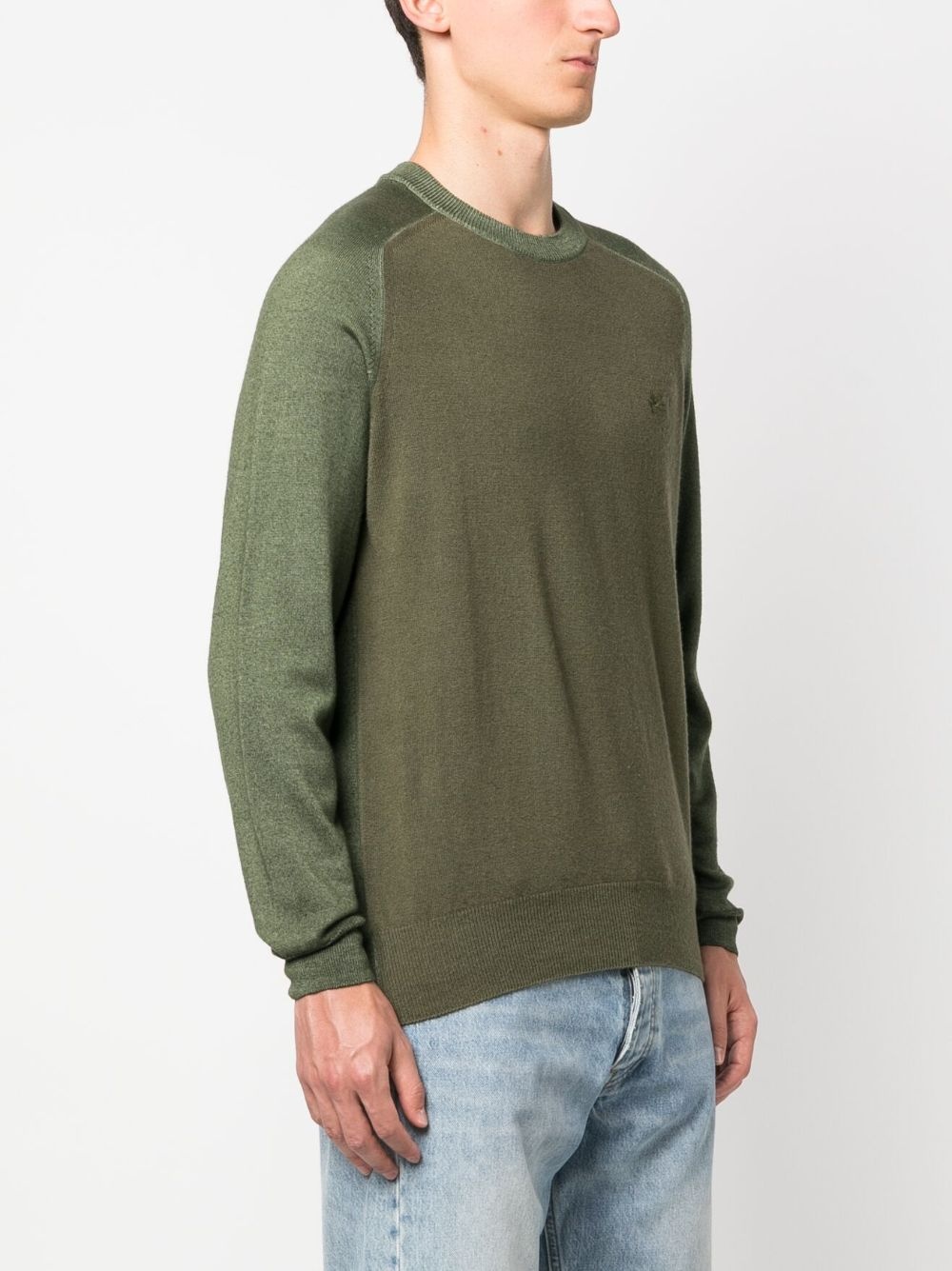 logo-embroidered virgin wool jumper - 3
