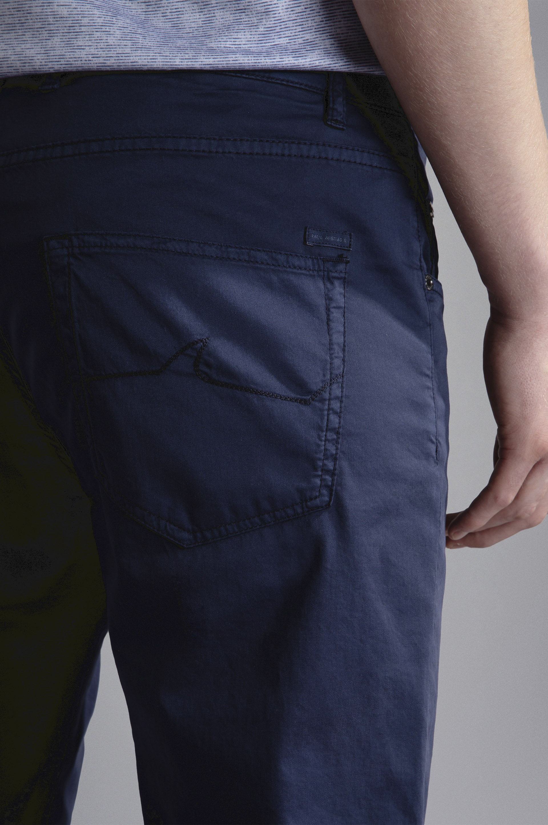 SILK AND COTTON STRETCH 5 POCKETS TROUSERS - 4