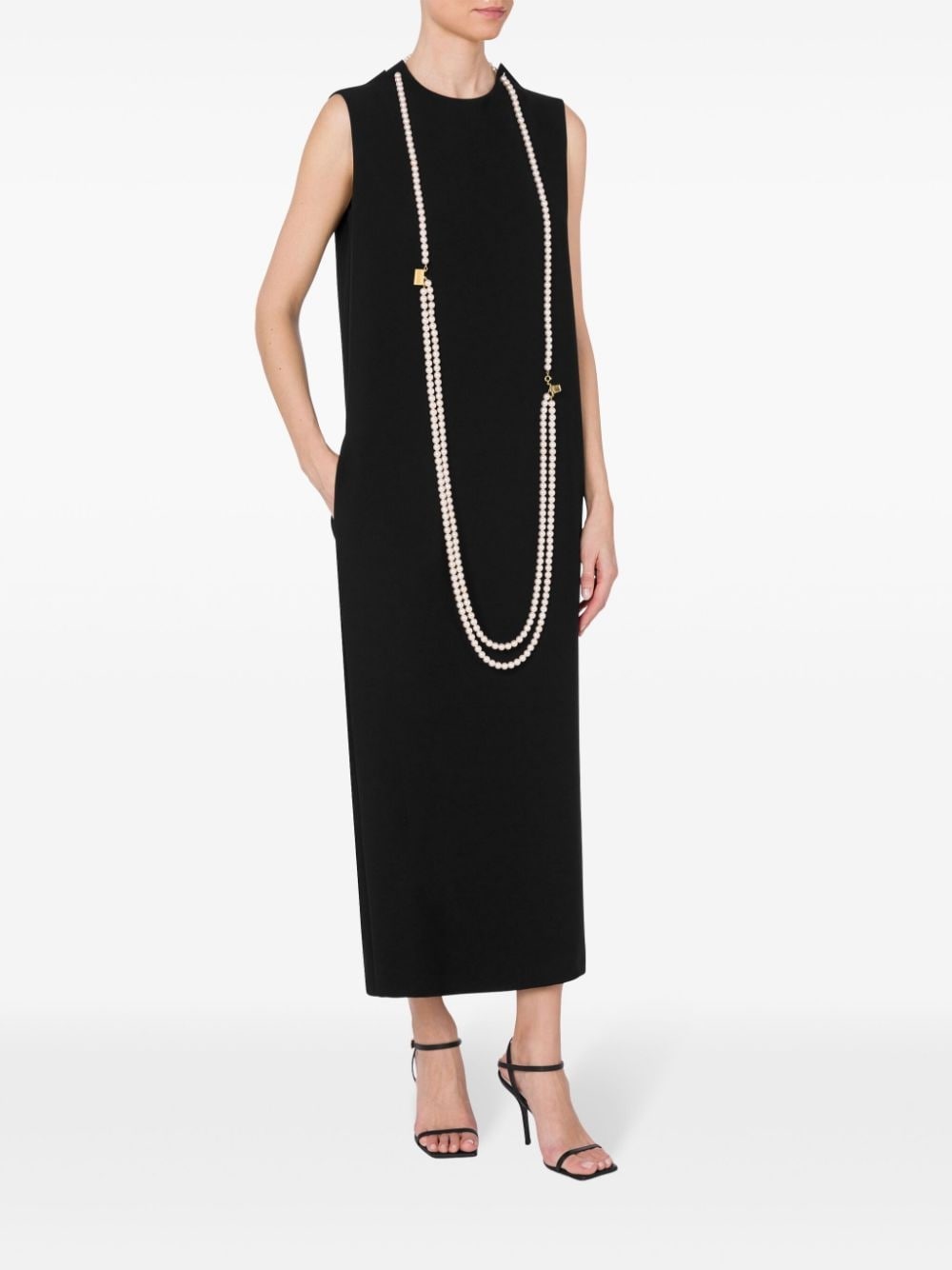 pearl-embellished midi dress - 2