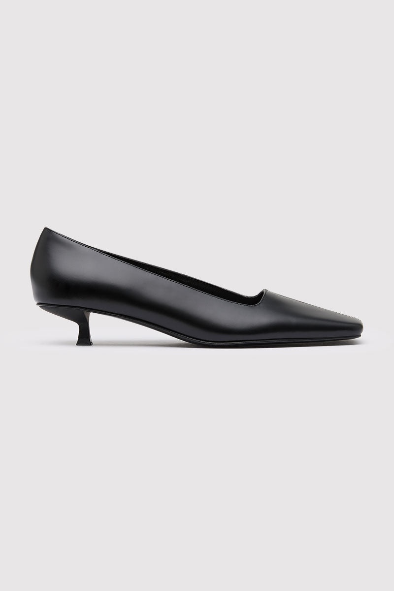 Square Toe Pump - Black - 1