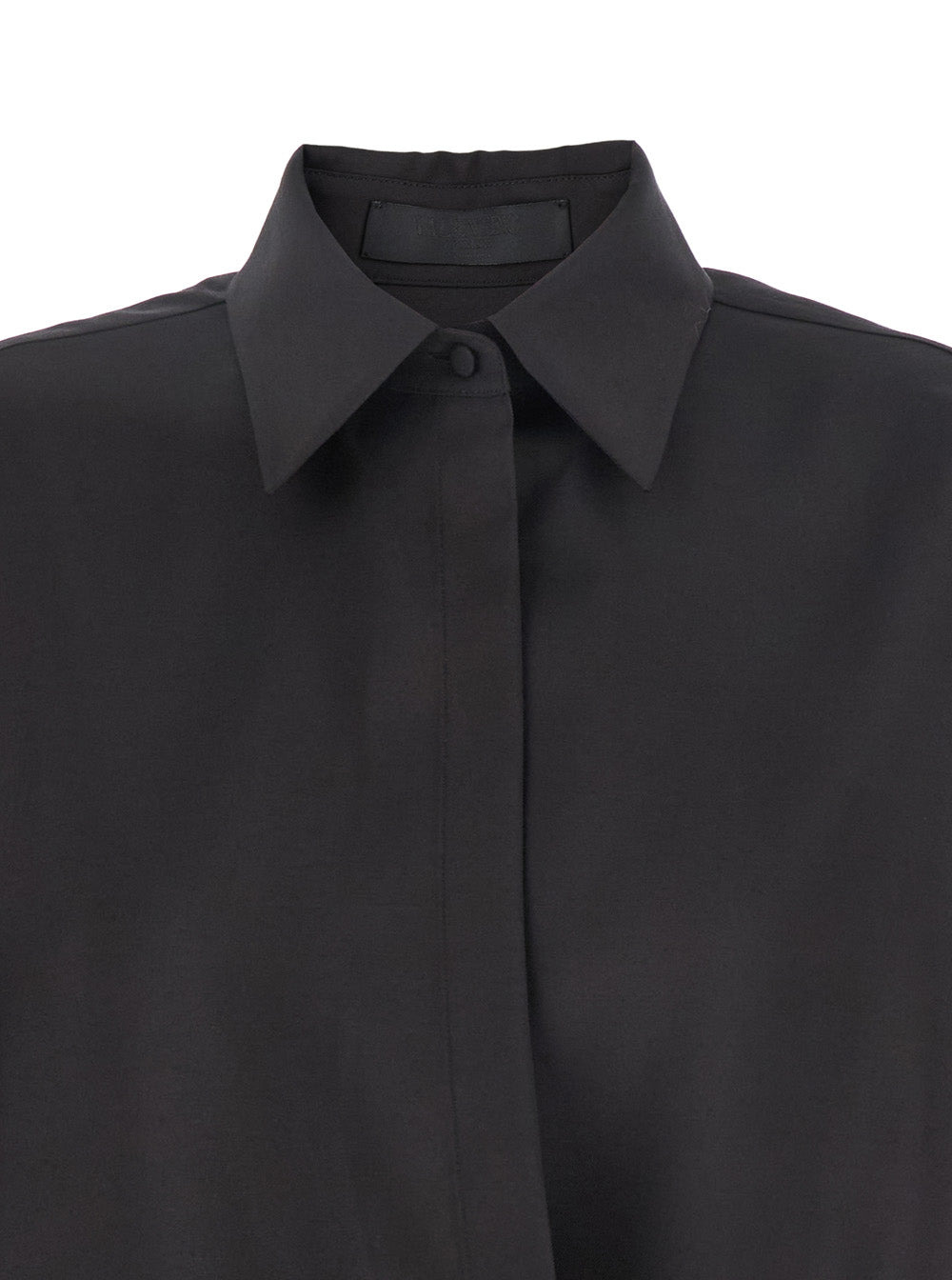 Valentino Women Black Shirt With Hidden Front Closure In Wool Blend Woman - 3