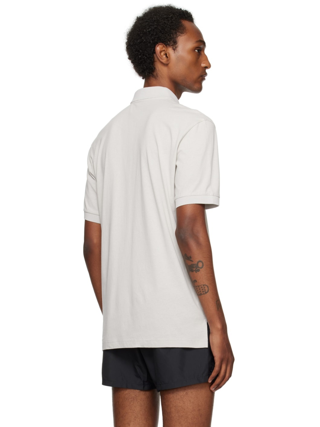 Gray Embroidered Polo - 3