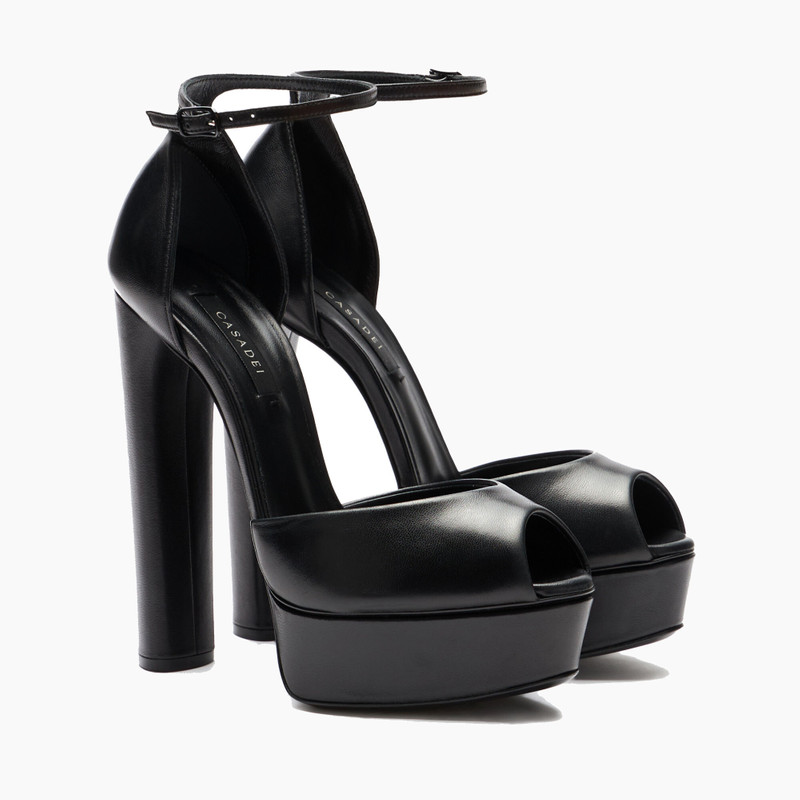 CASADEI Flora Leather Platform Sandals outlook
